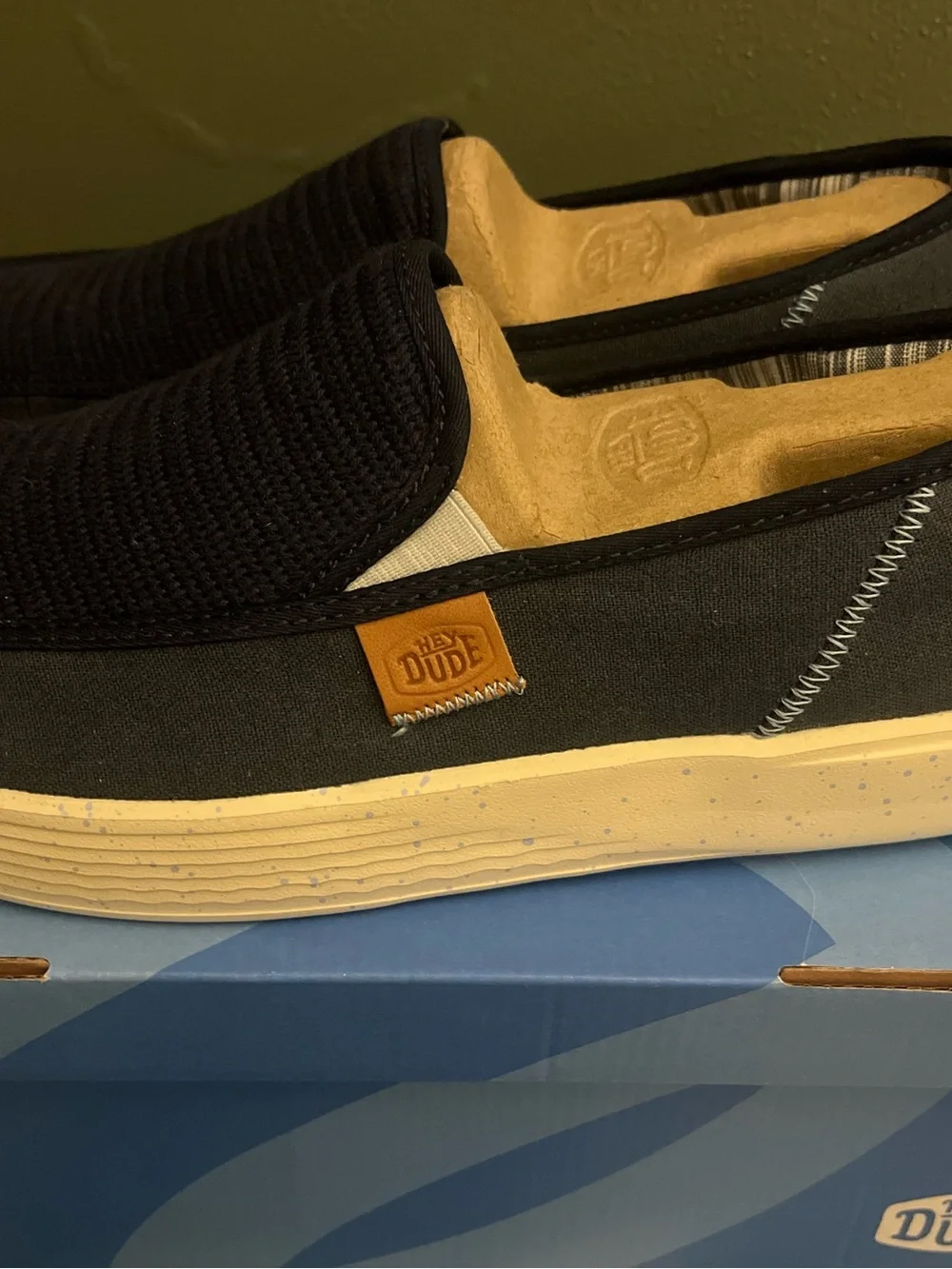 Hey Dude Men's navy Slip-On Shoes size 11 New in box.
